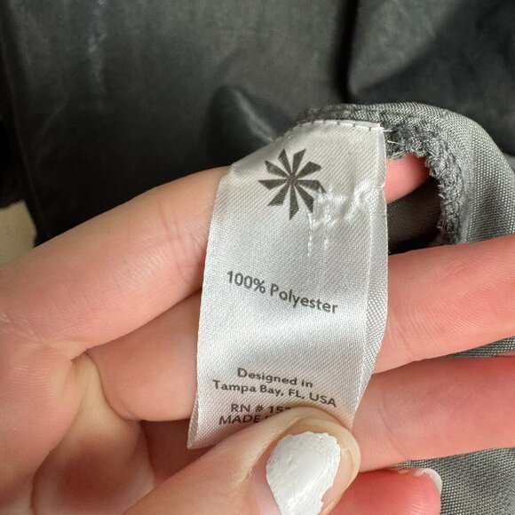 Karyn Seo grey velvet 3/4 sleeve oversize tunic front pockets size XL G6 - Picture 6 of 7